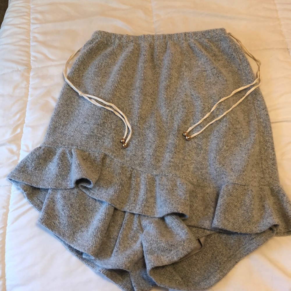 Grey strapless Sabo Skirt Romper